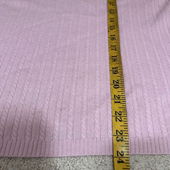 Prive Sweater Cable Knit 100% Cashmere Crewneck Women's Size Large Pink - Picture 6 of 7